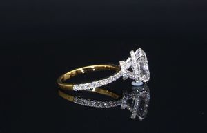Bague de fiançailles en diamant cultivé en laboratoire certifié IGI CVD HPHT, or blanc massif 14k 18k, taille ovale, bijoux de mariage pour femmes - Product Image 3