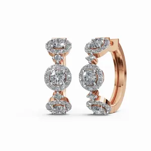 Pendientes de Aro con Diamantes Cultivados en Laboratorio The Eternity of Brilliance, Corte Brillante, Certificación IGI, Claridad VVS, Oro de 10/14/18 Quilates, para Mujer - Product Image 1