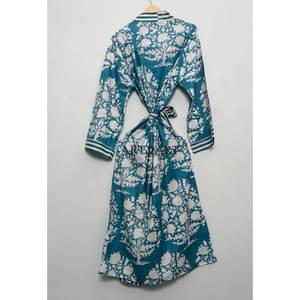 Kimono de Manga Larga 100% Algodón, Transpirable, Ecológico, Talla Única, Aprox. 50 Pulgadas, Silueta Recta, Proveedor de India - Product Image 5