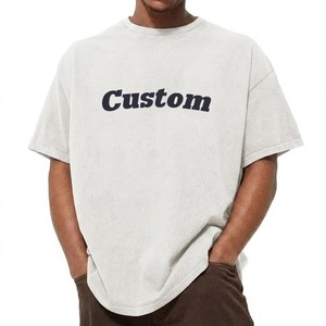 T-shirt unisexe blanc vintage délavé coupe oversize pour homme, en coton premium, style streetwear minimaliste, avec logo personnalisé et graphique - Product Image 4