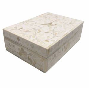 Nouvelle arrivée, boîte à bijoux en nacre faite à la main avec motif floral, boîte à bibelots en nacre, boîte de rangement décorative pour bijoux - Product Image 6