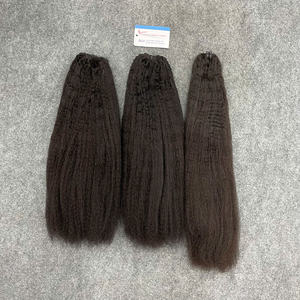Venta al por mayor de cabello virgen vietnamita doblemente estirado, liso Yaki, cutícula alineada, sin enredos, con la misma dirección de la extensión del cabello, para tejido capilar. - Product Image 6