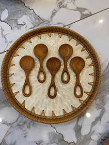 Wooden <b>Gold</b> Plated <b>Mirror</b> Polish Serving Spoon <b>Long</b> Handle Minimalist Design Durable Eco-Friendly Kitchen Utensil Giveaways - Product Image 6