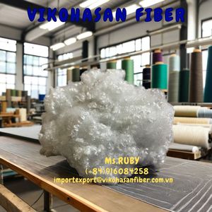 Fibras de Poliéster Recicladas con Certificación GRS OEKO TEX de Vietnam, 7D HCS, Blancas, Huecas, Conjugadas, Siliconizadas, Ignífugas, para Relleno de Cojines - Product Image 6