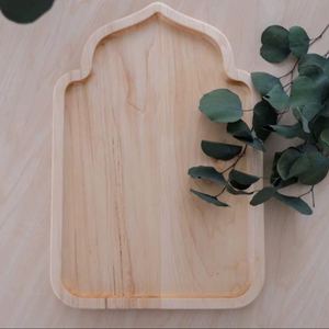 Elegante bandeja de madera para servir durante el Ramadán, adecuada para Iftar, Sehri, dátiles, frutas y decoración festiva de mesa, hecha a mano en India. - Product Image 1