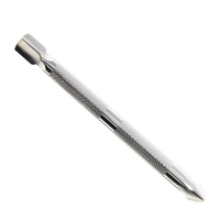 Pousse-cuticules en acier inoxydable double extrémité réutilisable écologique 1 pièce Outil de soin des pieds Râpe anti-callosités et spatule