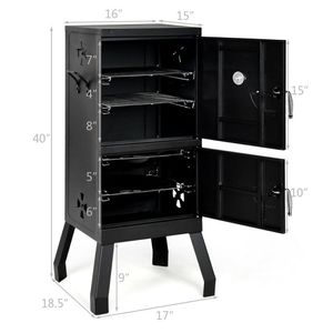 Griglia per barbecue verticale a 2 livelli da esterno con termometro utensile Premium per cibi perfettamente cotti - Product Image 3