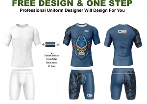 Ropa Deportiva MMA en Oferta, Rush Guard y Pantalones Cortos de BJJ, Tela Spandex Personalizada con Sublimación, Ropa de Compresión para Hombre - Product Image 2