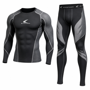 Conjunto de Rash Guard MMA para Hombre, Venta al por Mayor, Sublimado, Manga Larga, Elástico, Sin Costuras, Camiseta y Pantalones Cortos, Uniforme de Lucha, OEM - Product Image 2