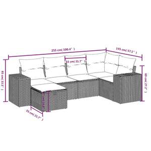 Grand ensemble de canapés de jardin modulaires en polyrotin noir, meubles d'extérieur modulaires élégants - Product Image 4