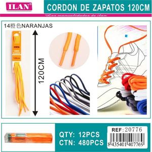 Ilan Shoelace 120cm Orange Color For Sneakers - Product Image 2
