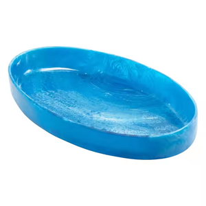 Vente en gros de bols en résine écologiques faits à la main, tendance, design moderne, finition polie, glaçure bleue et blanche, pour servir les aliments, vaisselle de mariage - Product Image 1