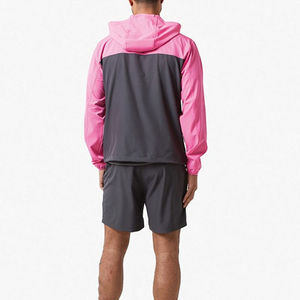 Ensemble de survêtement d'été personnalisé pour homme, deux pièces, avec fermeture éclair, coupe-vent en polyester, veste courte et short - Product Image 4