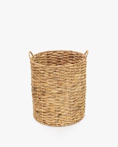 Handwoven Round Water Hyacinth Storage Basket <b>Bins</b> Handmade Natural Weave Sustainable Home Organizer Wholesale Bulk Supplier - Product Image 3