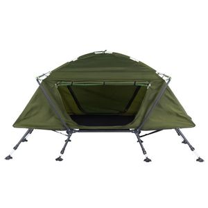 Tente de camping pliable verte 84,6*34,5*49,2 pouces avec lit intégré, double et luxueuse, pour 4 à 6 personnes, pour le camping familial en plein air - Product Image 5