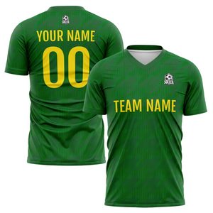 Maillot de football respirant 100% polyester à manches courtes et col rond avec nom d'équipe personnalisé pour hommes, fabriqué au Pakistan - Product Image 3