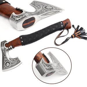 ขวานตอมฮอว์กเหล็กกล้าคาร์บอนขนาด 17.5 นิ้ว ยี่ห้อ Burraq Custom ด้ามไม้พะยูง ปลอกหนัง ของขวัญสำหรับคุณพ่อ ทำด้วยมือ งานอุตสาหกรรม/DIY - Product Image 6