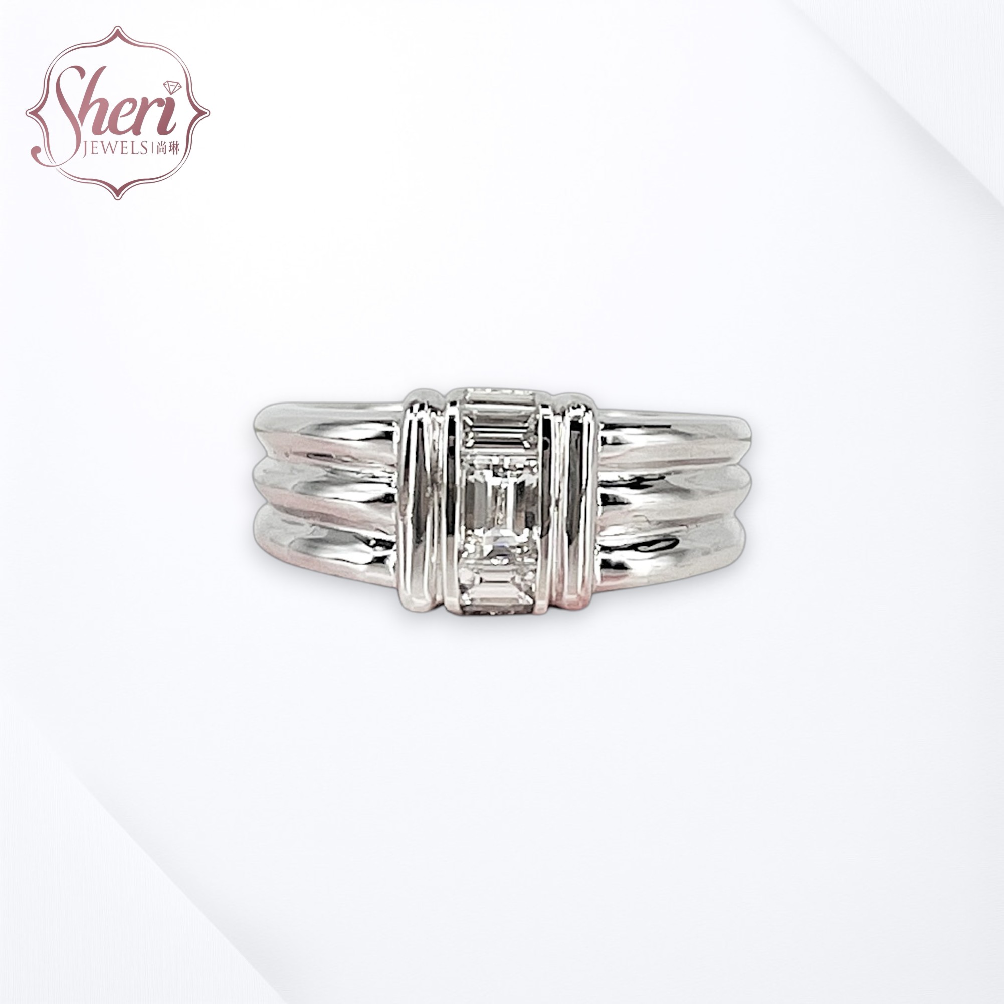 18K Solid White Gold