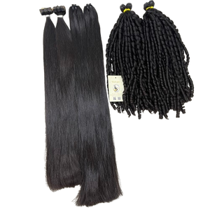 ผมต่อแบบตรงผมหยักศกสีดำธรรมชาติผมเวียดนามหยิกเป็นลอนแบบอัจฉริยะ - Product Image 1