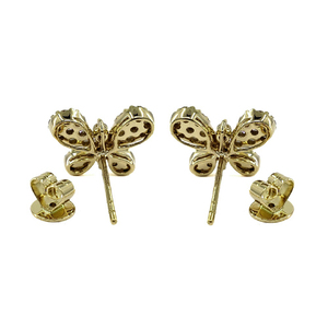 Meilleure fabrication Design tendance Meilleure qualité 18 carats or jaune massif diamant naturel forme ronde boucle d'oreille exagérée pour femme - Product Image 3