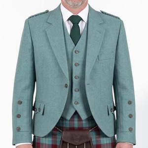 Scottish <b>Men's</b> Lovat <b>Green</b> Argyle Kilt Jacket <b>Waistcoat</b> Serge Wool Customized Logo All Sizes Excellent Quality Customized - Product Image 1