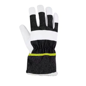 Gants de travail en PU blancs et noirs, longueur poignet, avec manchette élastique, style uni, pour usage extérieur en hiver - Product Image 3