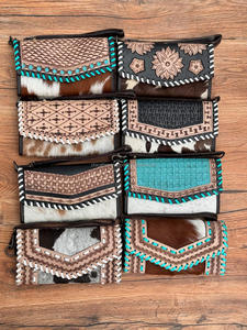 Bolso tallado de Mano a Mano, hermoso diseño, billetera de piel de vaca de Color turquesa, usos múltiples, nuevo diseño de embrague para uso de mujeres - Product Image 3