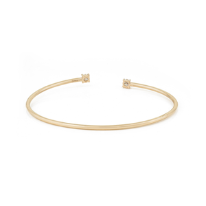 Bracelet ouvert empilable tendance en or jaune véritable 14 carats avec diamant naturel taille brillant rond de 3,5 mm – Bijoux les plus vendus - Product Image 6