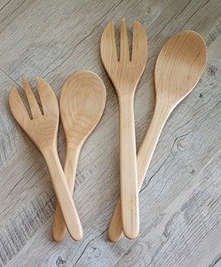 Juego de Cubiertos de Madera Contemporáneo para Servir Ensaladas, Cuchara y Tenedor, para Buffet, Fiestas y Uso Doméstico - Product Image 6