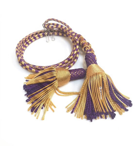 เชือกสำหรับพระสงฆ์แบบมีพู่ห้อยทำด้วยมือสีม่วงและทอง - Product Image 5