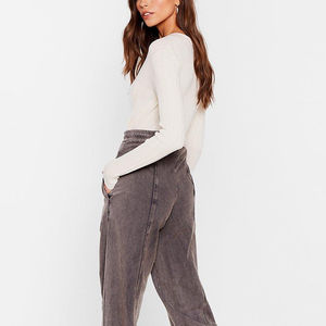 High Waist Casual Wear Acid Wash Sweat Pants Latest Design Acid Wash Ladies <b>Trouser</b> Plain Dyed Acid Wash Sweat Pants for <b>Women</b> - Product Image 5