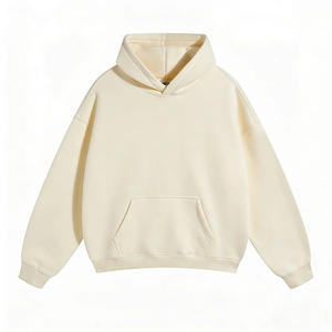 เสื้อฮู้ดโอเวอร์ไซส์ผู้ชาย ผ้าฟลีซ สีดำล้วน ดีไซน์กระเป๋าแบบลำลอง ความยาวปกติ ผลิตจากโพลีเอสเตอร์/คอตตอน ถักทอสำหรับฤดูหนาว - Product Image 2