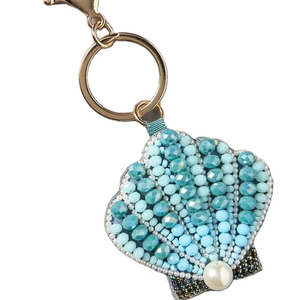 Porte-clés brodé de perles et de paillettes, personnalisable pour pochette et clés, fait main par MULTI CRAFT - Product Image 6
