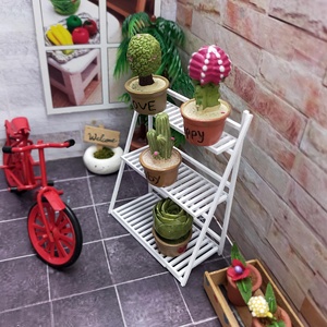 Miniature 1:12 Scale White 3-Layer Rack Plastic & <b>PC</b> Material Furniture Toys <b>Set</b> for Dollhouse Decoration - Product Image 6