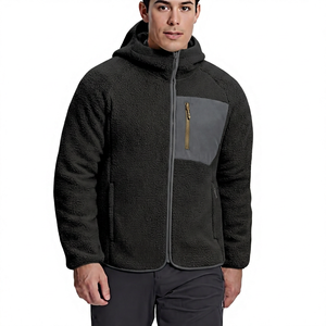Men's Coated Thin Fleece Bomber Jacket Casual Winter Zipper Solid Color Regular Fit Polyester/<b>Nylon</b> Front Logo - Product Image 2