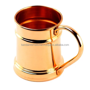 Mug à boire en cuivre de qualité supérieure avec poignée et finition polie pour la consommation et l'utilisation en cuisine, mug en cuivre anti-fuite - Product Image 1