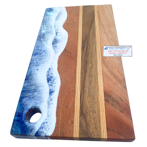เขียงไม้ Thatwood ลายคลื่นเรซิ่นสีม่วง งานแฮนด์เมด สไตล์ชายทะเล สำหรับใช้ในครัว - Product Image 2