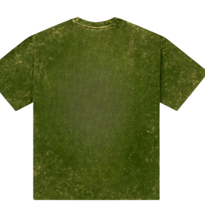 T-shirt personnalisé pour homme, vintage, délavé à l'acide, 100% coton, épais, coupe oversize, manches courtes, uni, vert délavé, style rétro - Product Image 3