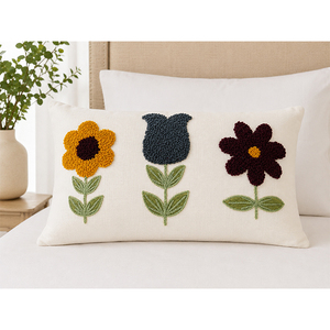 Luxury Cotton Slub Embroidered <b>Cushion</b> <b>Cover</b> | Designer Floral Throw Pillow <b>Cover</b> for Home Decor - Product Image 1
