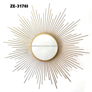Espejo de Pared Decorativo Zahid Exports, Diseño Geométrico de Lujo, Marco de Hierro Hecho a Mano, Ecológico, Moderno, con Diseño de Rayos de Sol Dorados, para Decoración del Hogar y Oficina - Product Image 3