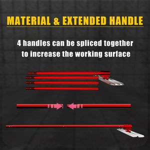 Taureau 48 ''8'' Outils pour béton en alliage d'aluminium de magnésium 4 poignées combinables Truelle à finition rouge Kit de flotteur pour taureau en béton - Product Image 2