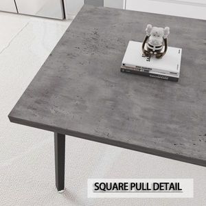 55.12 70.87 \ "tavolo da pranzo rettangolare espandibile 4 sedie imbottite spesse in tessuto PU gambe in metallo nero per sala da pranzo - Product Image 6