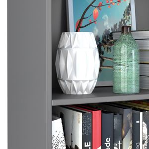 Étagère à livres grise à 6 niveaux, 70,8 pouces de hauteur, bibliothèque autoportante en bois pour bureau, salon, salle de sport et utilisation en extérieur - Product Image 3