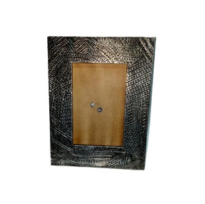 Rectangle Metal Photo <b>Frame</b> with Embossed Floral Pattern <b>Gold</b> Finish Durable Design - Product Image 5