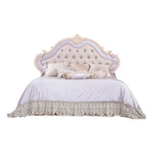 Oferta Especial: Juego de Dormitorio de Lujo Clásico Color Crema Dorado, Cama Tapizada, Muebles Elegantes de Estilo Real para Hotel Premium - Product Image 6