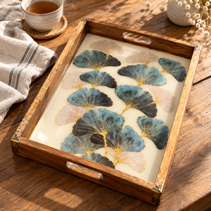 Handcrafted Wooden Serving <b>Tray</b> with <b>Black</b> Metal Handles Wholesale OEM ODM - Product Image 5