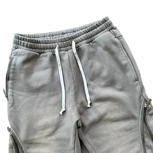 Pantalon de survêtement ample et respirant pour homme, coupe droite, bas évasé, 100 % coton, style streetwear, prix de gros - Product Image 4