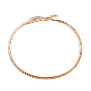 Rose Gold Lab Grown Diamond Double Circle Halo Open <b>Bangle</b> <b>Bracelet</b> - Product Image 2