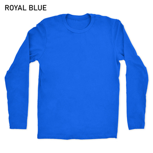 Camiseta Casual Unisex de Manga Larga con Cuello Redondo, Color Azul Rey, 100% Algodón Jersey, Corte Regular, Sólida, para Todas las Temporadas - Product Image 1