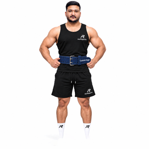 Cinturón de Powerlifting de Cuero Personalizado de Fábrica, Hebilla Doble Ajustable, Soporte Lumbar para Entrenamiento con Pesas para Hombres, Venta al por Mayor OEM para Gimnasios - Product Image 1